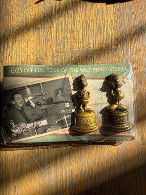 Disney D23 Gold Donald Duck and Mickey Miniature Figures